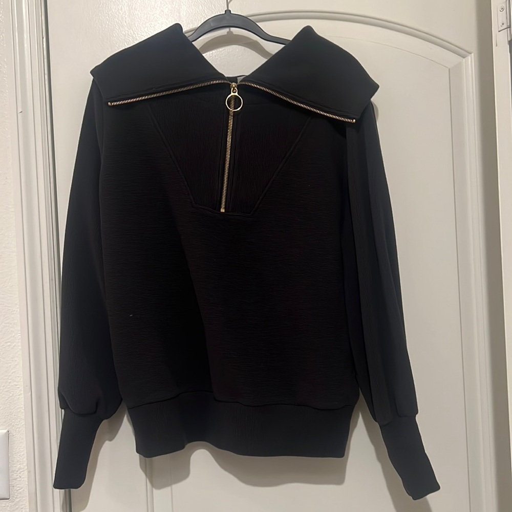 XS black Varley pullover sweater with zip